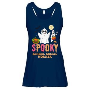 Groovy Ghost Spooky Retro School Social Worker Halloween Ladies Essential Flowy Tank