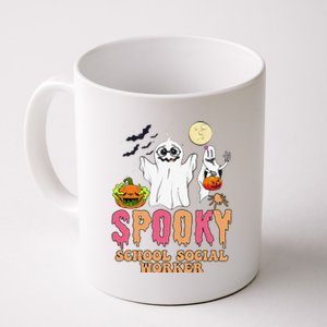 Groovy Ghost Spooky Retro School Social Worker Halloween Coffee Mug