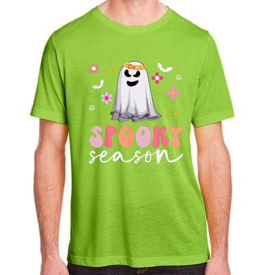 Groovy Ghost Spooky Season Retro Halloween Hippie Adult ChromaSoft Performance T-Shirt