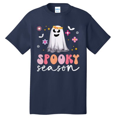 Groovy Ghost Spooky Season Retro Halloween Hippie Tall T-Shirt