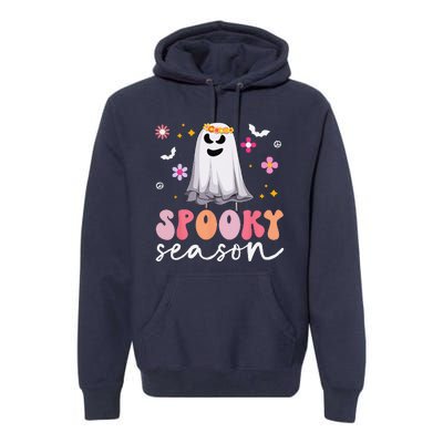 Groovy Ghost Spooky Season Retro Halloween Hippie Premium Hoodie