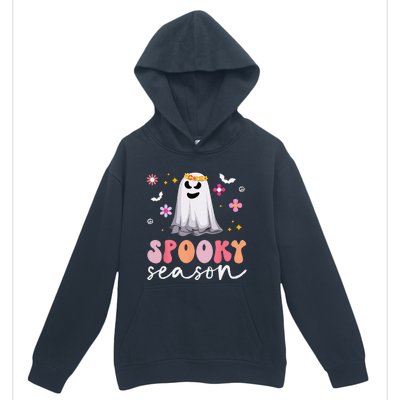 Groovy Ghost Spooky Season Retro Halloween Hippie Urban Pullover Hoodie