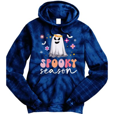 Groovy Ghost Spooky Season Retro Halloween Hippie Tie Dye Hoodie