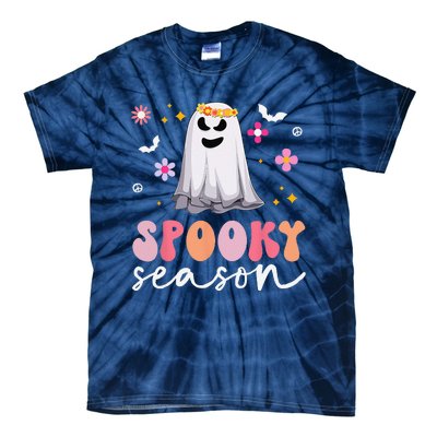 Groovy Ghost Spooky Season Retro Halloween Hippie Tie-Dye T-Shirt