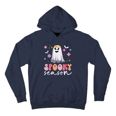 Groovy Ghost Spooky Season Retro Halloween Hippie Tall Hoodie