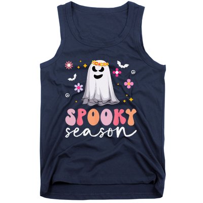 Groovy Ghost Spooky Season Retro Halloween Hippie Tank Top