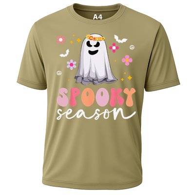 Groovy Ghost Spooky Season Retro Halloween Hippie Cooling Performance Crew T-Shirt