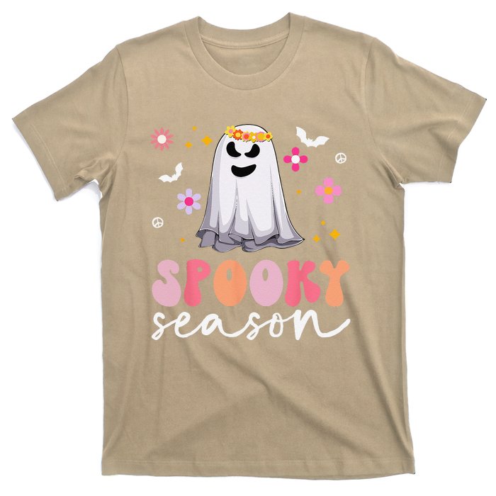 Groovy Ghost Spooky Season Retro Halloween Hippie T-Shirt