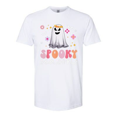 Groovy Ghost Spooky Season Retro Halloween Hippie Softstyle CVC T-Shirt