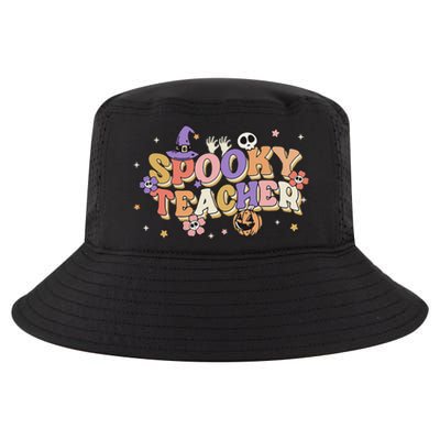 Groovy Ghost Spooky Teacher Retro Hippie Halloween Teach Cool Comfort Performance Bucket Hat