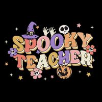 Groovy Ghost Spooky Teacher Retro Hippie Halloween Teach 7-Panel Snapback Hat