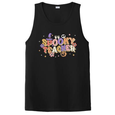 Groovy Ghost Spooky Teacher Retro Hippie Halloween Teach PosiCharge Competitor Tank