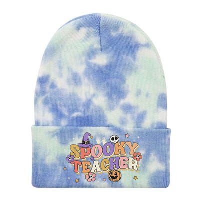 Groovy Ghost Spooky Teacher Retro Hippie Halloween Teach Tie Dye 12in Knit Beanie