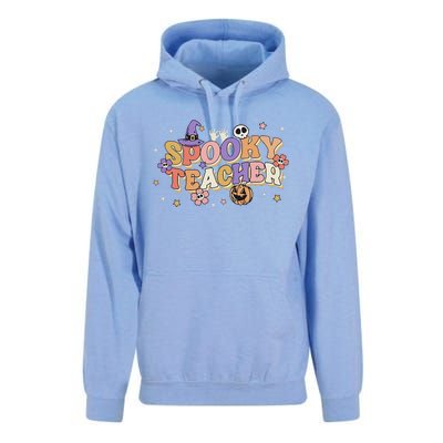 Groovy Ghost Spooky Teacher Retro Hippie Halloween Teach Unisex Surf Hoodie