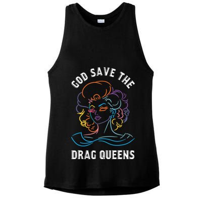 Groovy God Save The Drag Queens Ladies PosiCharge Tri-Blend Wicking Tank