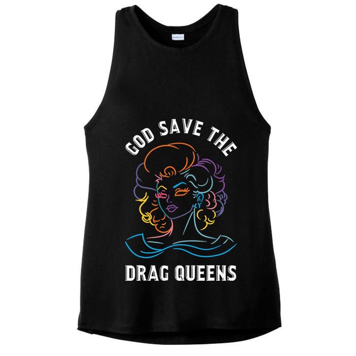 Groovy God Save The Drag Queens Ladies PosiCharge Tri-Blend Wicking Tank