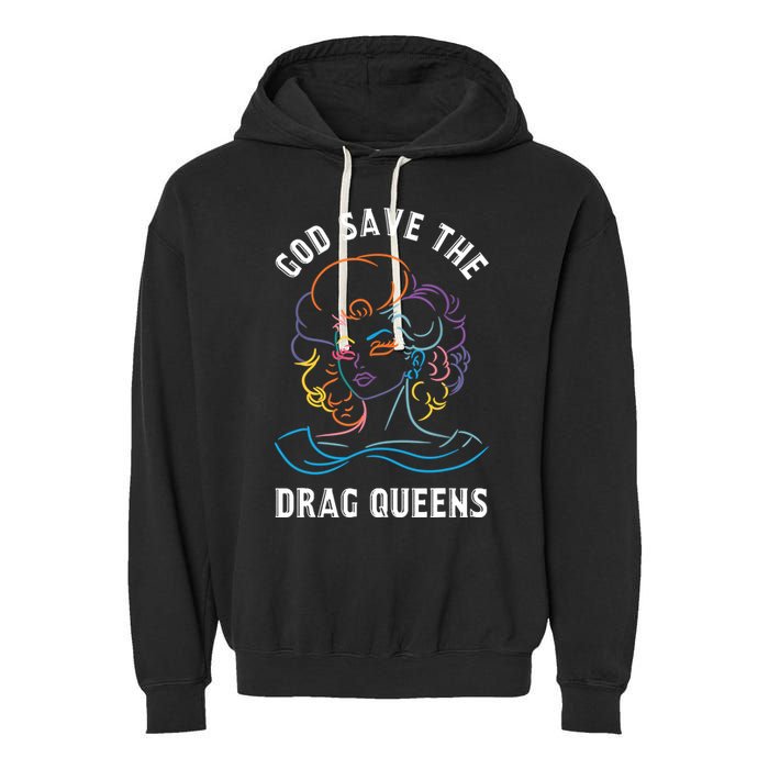 Groovy God Save The Drag Queens Garment-Dyed Fleece Hoodie