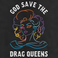 Groovy God Save The Drag Queens Garment-Dyed Fleece Hoodie