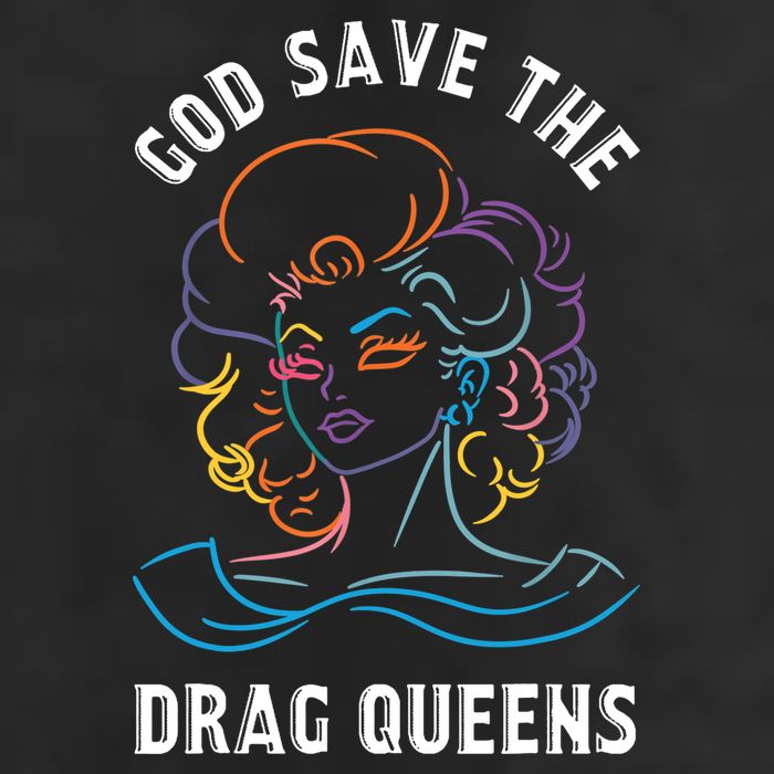 Groovy God Save The Drag Queens Garment-Dyed Fleece Hoodie