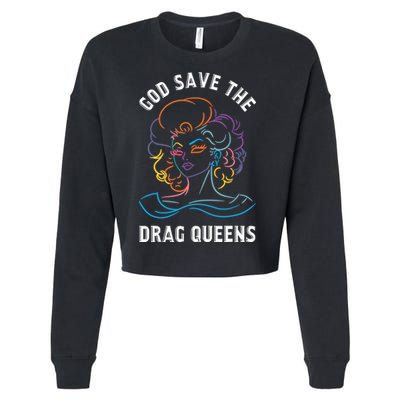 Groovy God Save The Drag Queens Cropped Pullover Crew