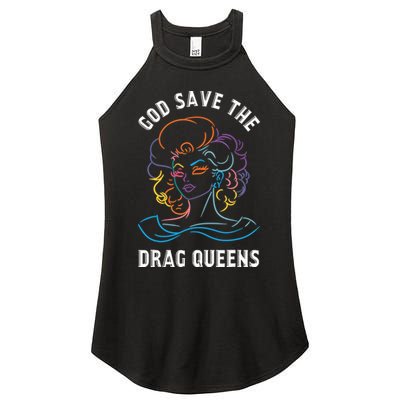 Groovy God Save The Drag Queens Women's Perfect Tri Rocker Tank