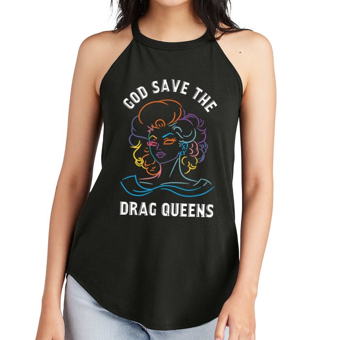 Groovy God Save The Drag Queens Women's Perfect Tri Rocker Tank