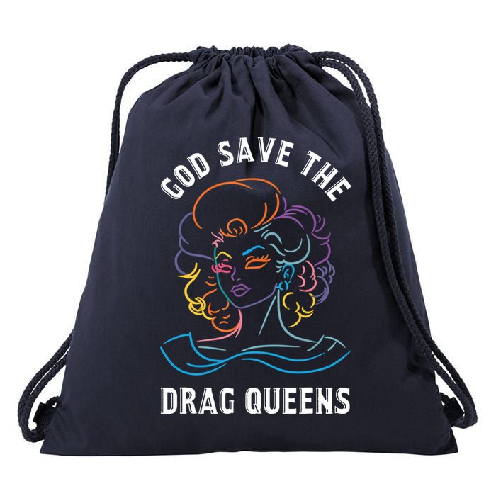 Groovy God Save The Drag Queens Drawstring Bag