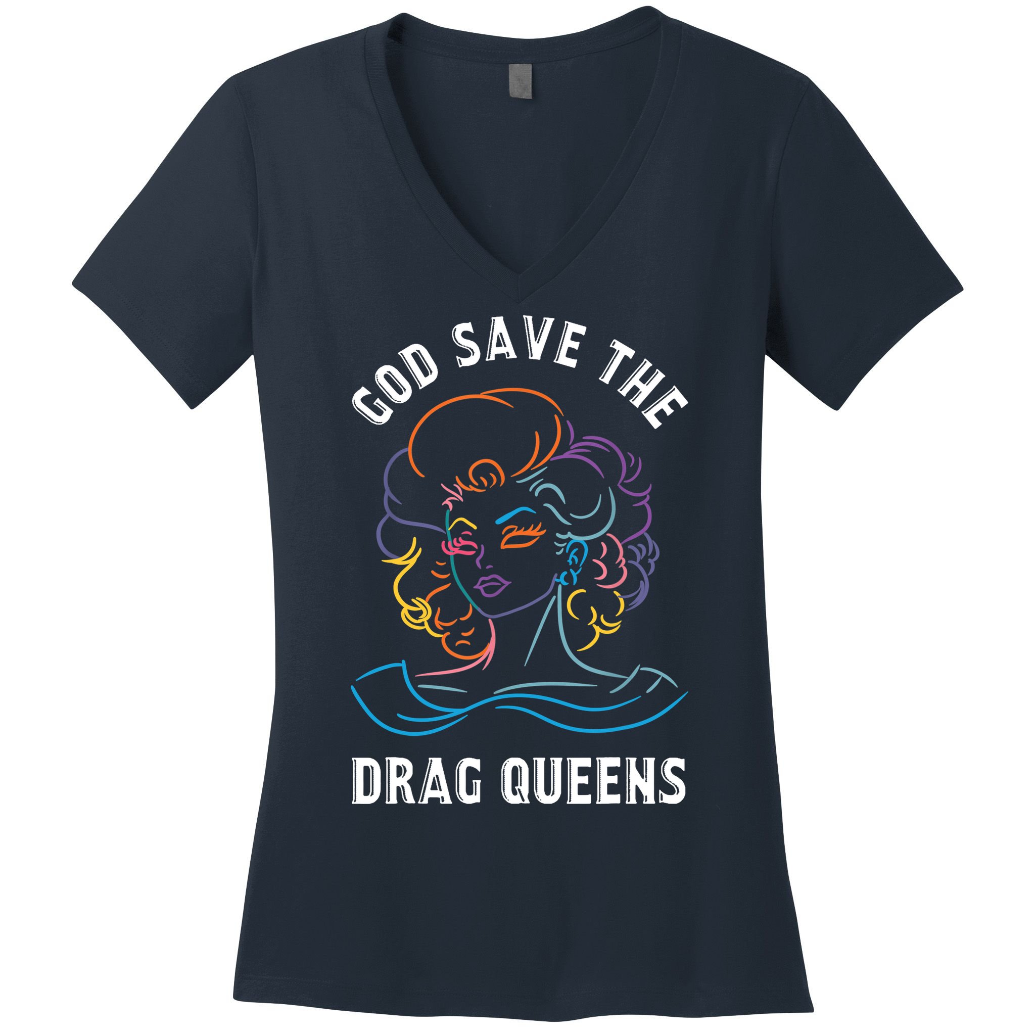 Groovy God Save The Drag Queens Women's V-Neck T-Shirt