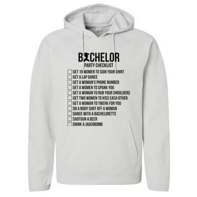 Groomsmen Groom Squat Men Bachelor Supplies Party Checklist Performance Fleece Hoodie