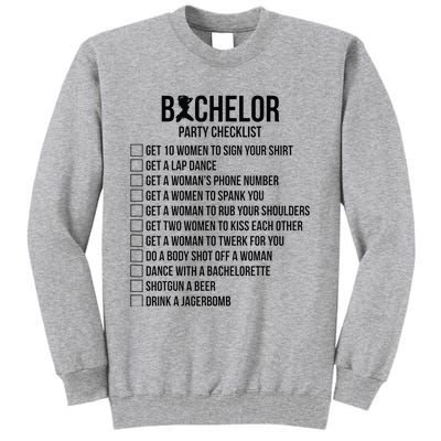 Groomsmen Groom Squat Men Bachelor Supplies Party Checklist Tall Sweatshirt