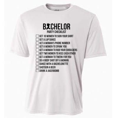 Groomsmen Groom Squat Men Bachelor Supplies Party Checklist Cooling Performance Crew T-Shirt