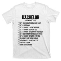 Groomsmen Groom Squat Men Bachelor Supplies Party Checklist T-Shirt