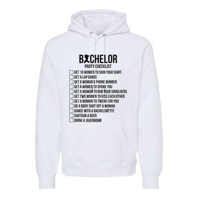 Groomsmen Groom Squat Men Bachelor Supplies Party Checklist Premium Hoodie