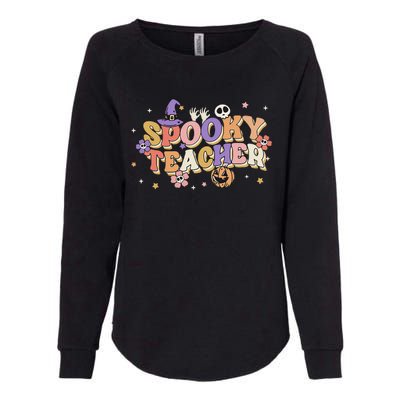 Groovy Ghost Spooky Teacher Retro Hippie Halloween Teach Womens California Wash Sweatshirt