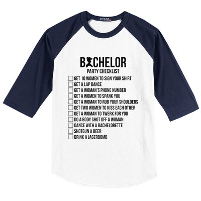 Groomsmen Groom Squat Men Bachelor Supplies Party Checklist Baseball Sleeve Shirt