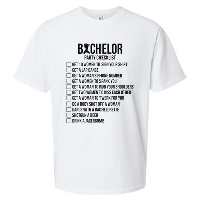 Groomsmen Groom Squat Men Bachelor Supplies Party Checklist Sueded Cloud Jersey T-Shirt