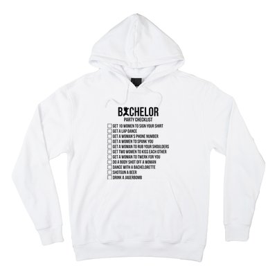 Groomsmen Groom Squat Men Bachelor Supplies Party Checklist Hoodie