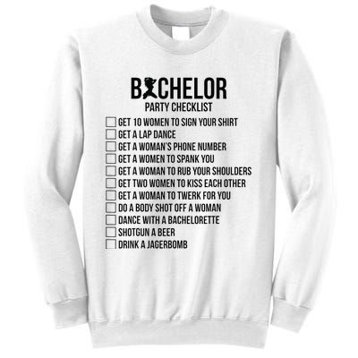 Groomsmen Groom Squat Men Bachelor Supplies Party Checklist Sweatshirt