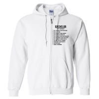 Groomsmen Groom Squat Men Bachelor Supplies Party Checklist Full Zip Hoodie