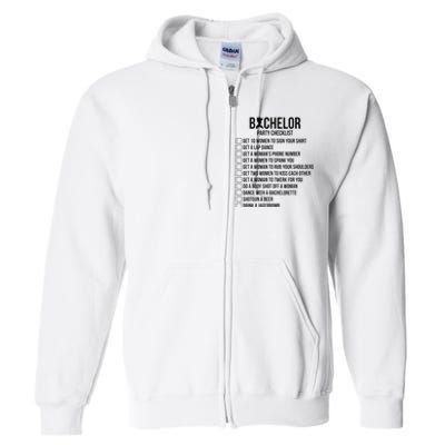 Groomsmen Groom Squat Men Bachelor Supplies Party Checklist Full Zip Hoodie