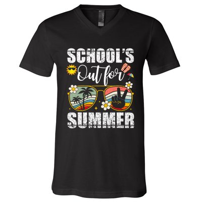 Graduation Gift Schools Out For Summer Students Teacher V-Neck T-Shirt