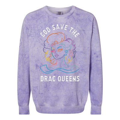 Groovy God Save The Drag Queens Premium Colorblast Crewneck Sweatshirt