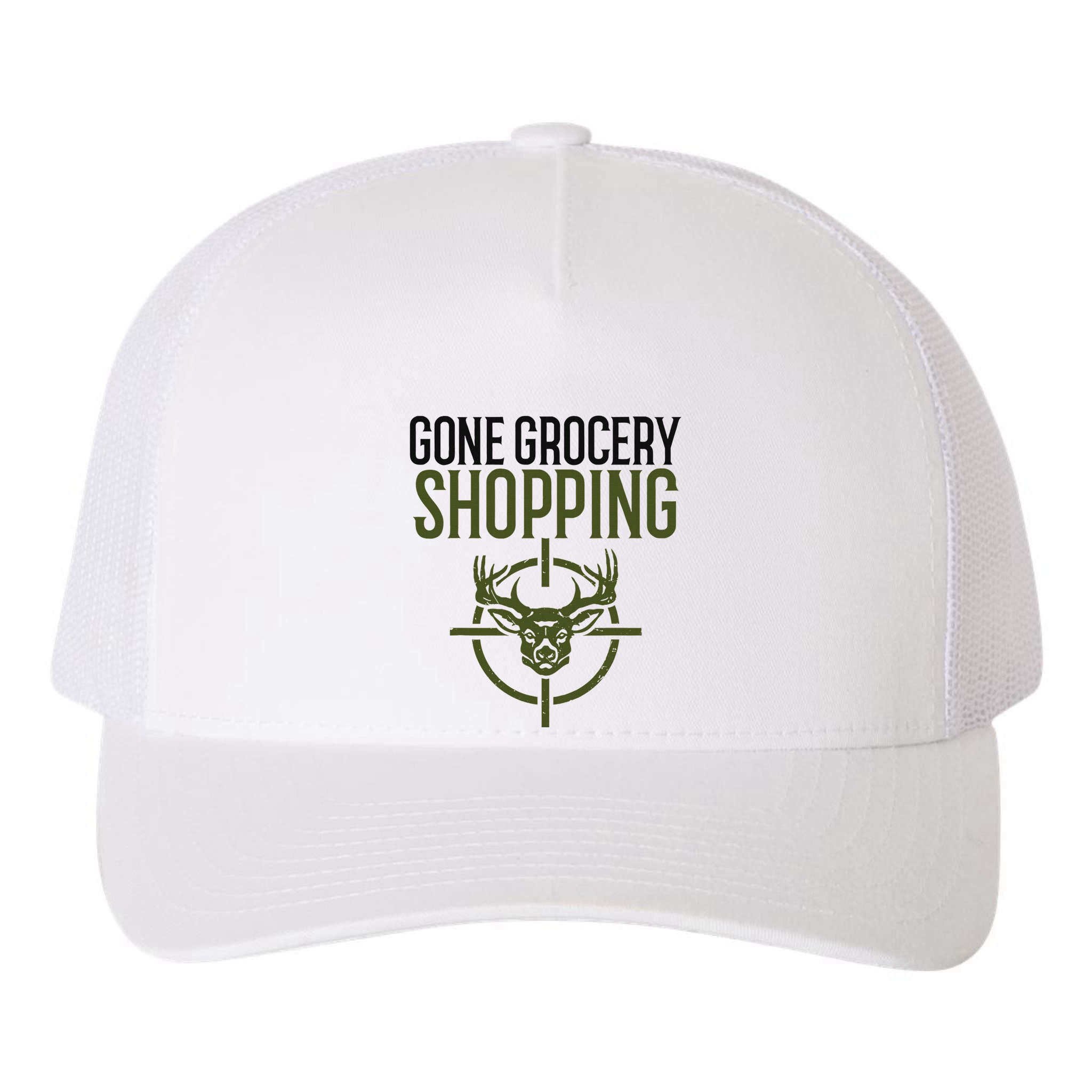 Gone Grocery Shopping Funny Hunters Deer Hunting Yupoong Adult 5-Panel Trucker Hat