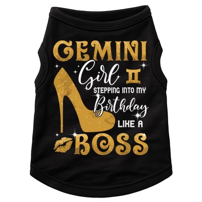 Gemini Girl Stepping Into My Birthday Like A Boss Heel Doggie Tank