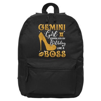 Gemini Girl Stepping Into My Birthday Like A Boss Heel 16 in Basic Backpack