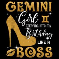 Gemini Girl Stepping Into My Birthday Like A Boss Heel 16 in Basic Backpack