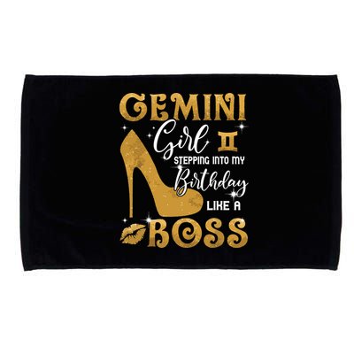 Gemini Girl Stepping Into My Birthday Like A Boss Heel Microfiber Hand Towel