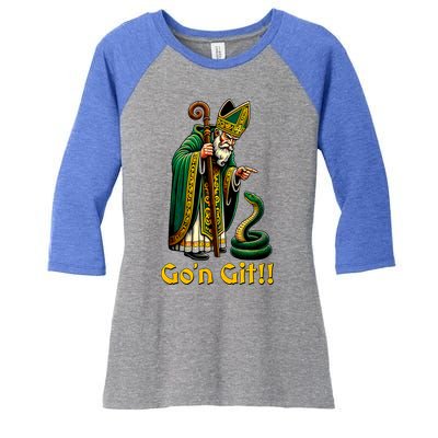 GoN Git St Patricks Day Funny St Patrick Women's Tri-Blend 3/4-Sleeve Raglan Shirt