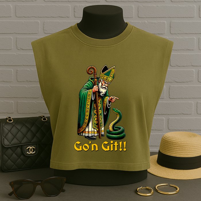 GoN Git St Patricks Day Funny St Patrick Garment-Dyed Women's Muscle Tee