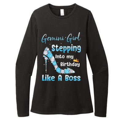 Gemini Girl Stepping Into My Birthday Like A Boss Womens CVC Long Sleeve Shirt